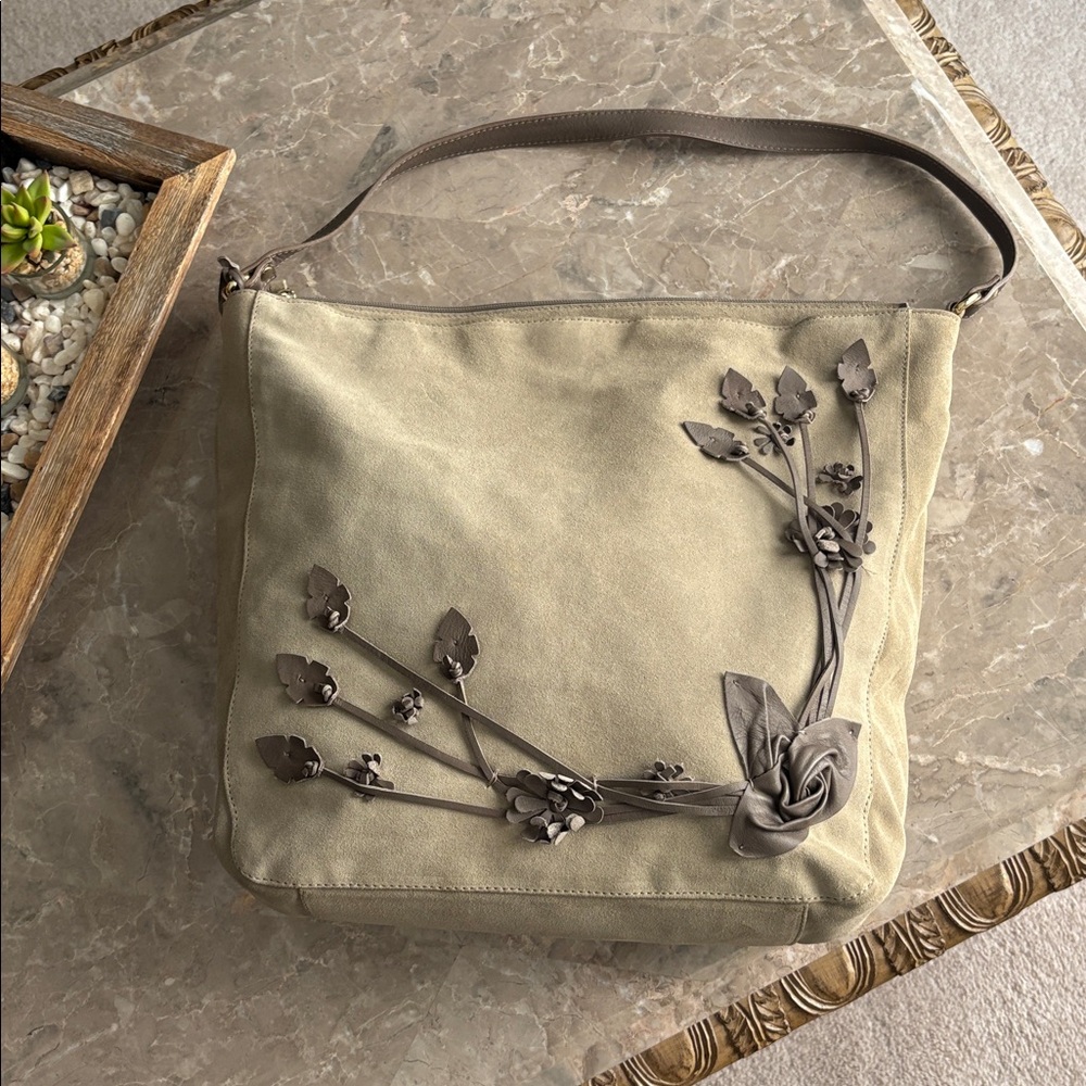 Valentino Floral Embellished suede Bag - Picture 2 of 13